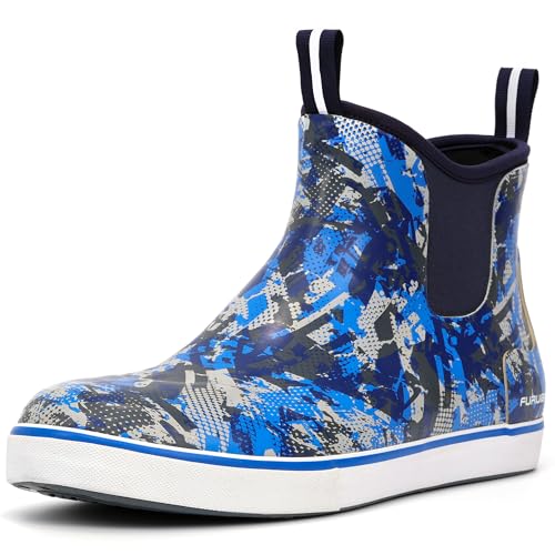 Image of Furuian Men's Deck Boots Waterproof Ankle Rain Boots Fishing Boots