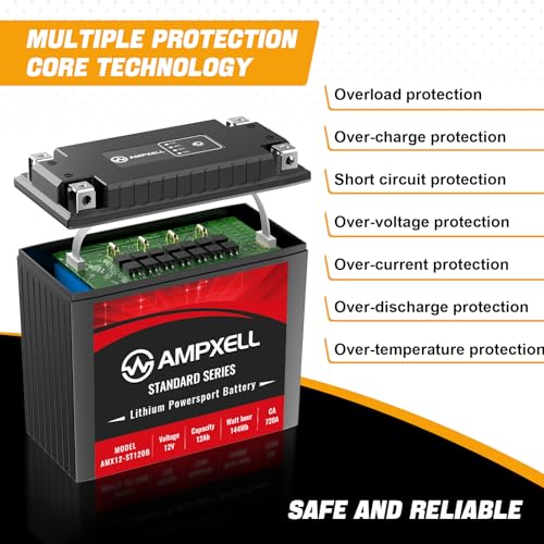 Image of YTX20L-BS Lithium Motorcycle Battery, 12V 12Ah 720 CCA 4.8 lbs Lightweight, Powersports Replacement for ATV UTV Scooter Generator