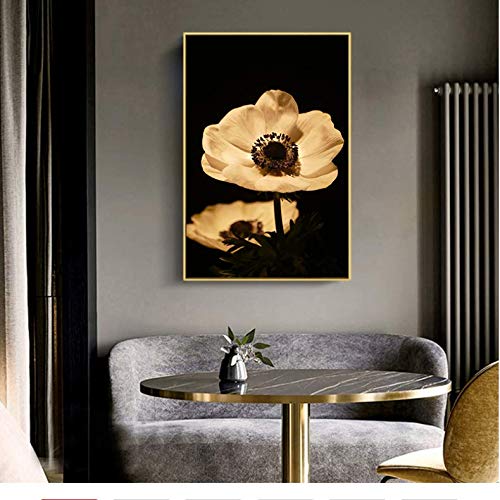 Poster fleur rose pour fond de chevet afin de creer une chambre cocooning