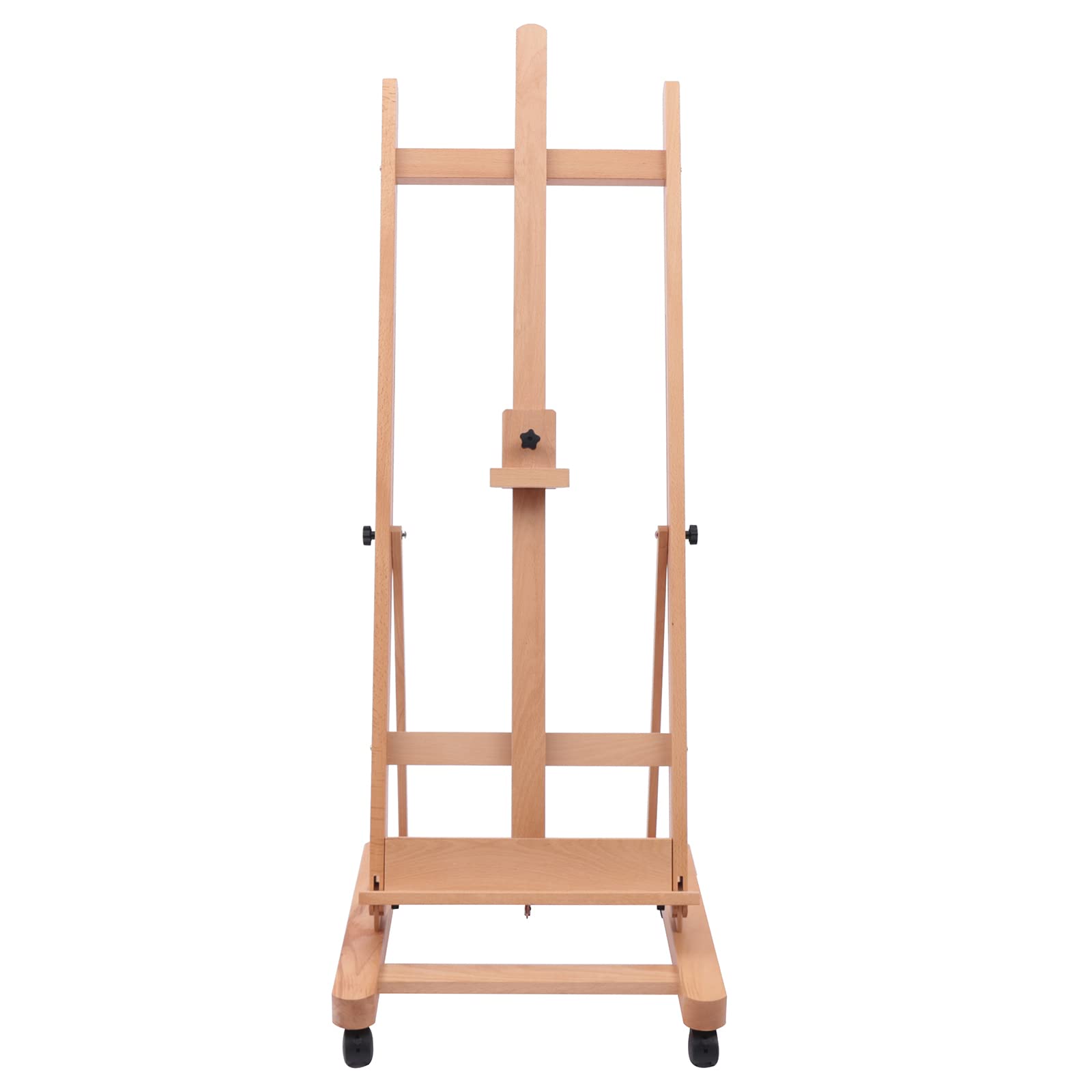 Caballete de madera, caballete grande de estudio, caballete de pintura, soporte móvil e inclinable, disponible en plano