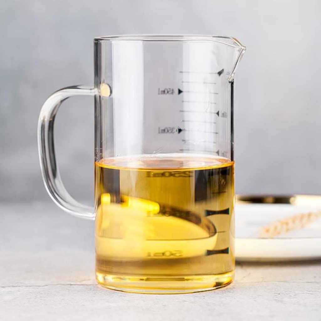 Taza medidora con Escala para Uso doméstico Ml Cocina Hornear Leche Medición de Agua Vasos de Vidrio de borosilicato Alto Durable (1000ml)