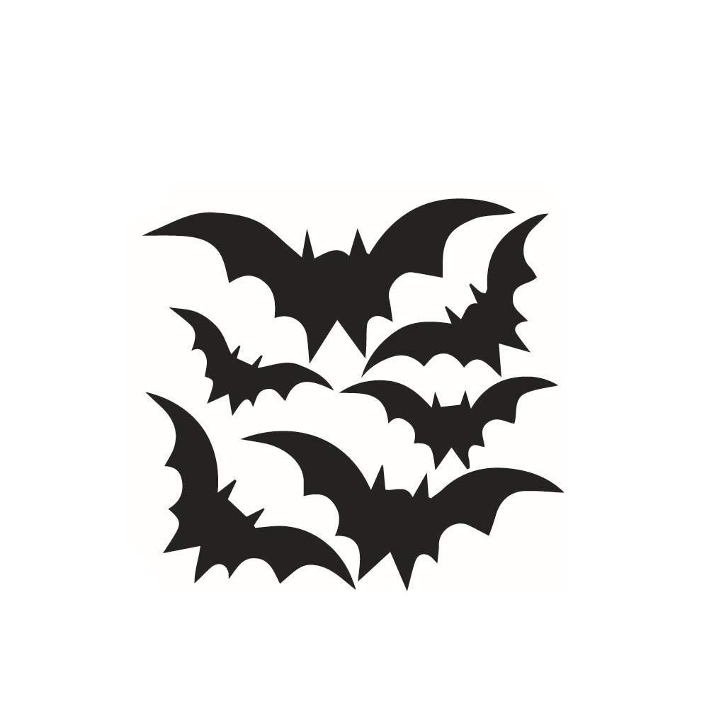 Lichi 6 Pcs Bat Diy 6Pcs Black Bat Wall Stickers Diy Removable Waterproof Window Mural Art Decal For Halloween