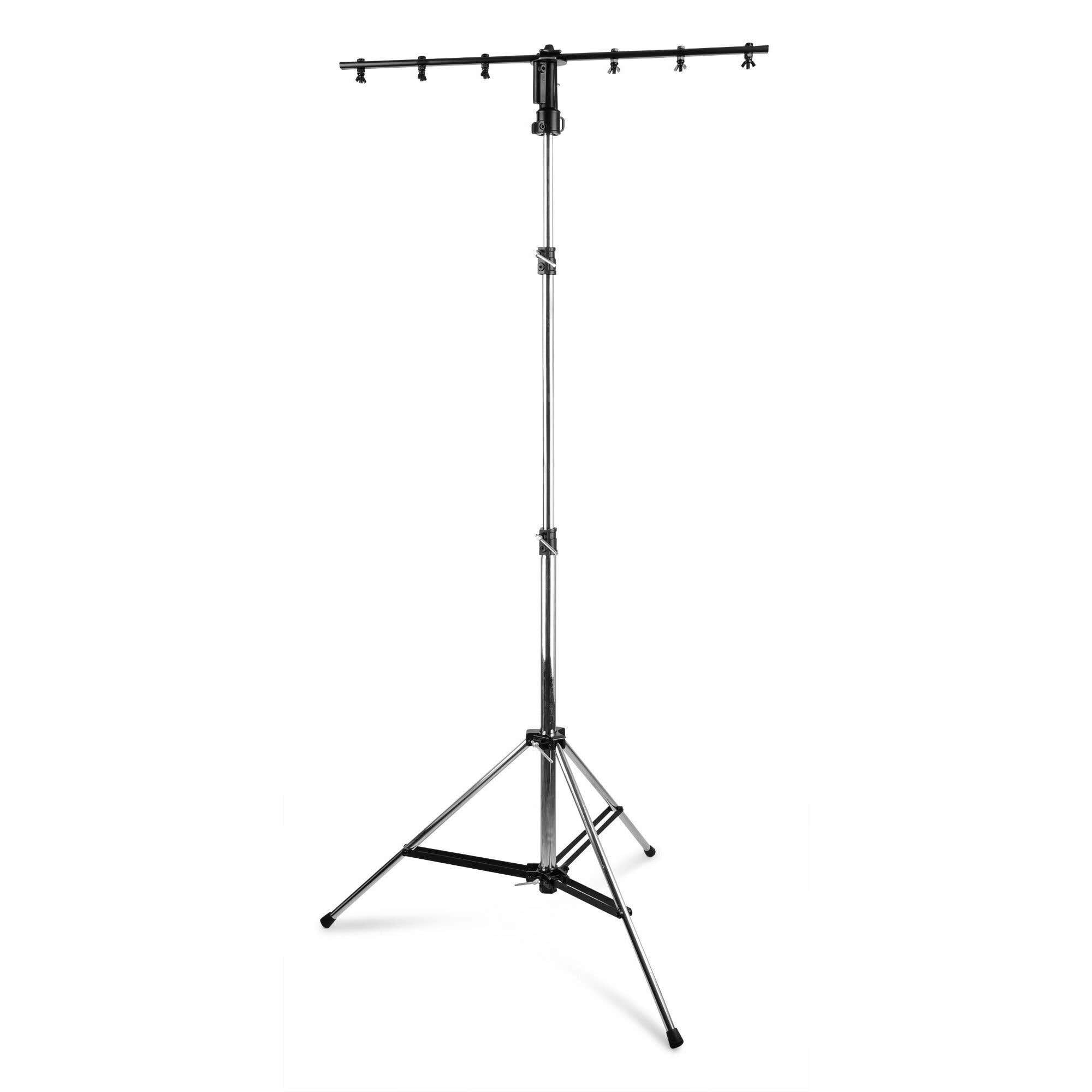 beamz Professional WLS70 DJ T-Bar Lighting Stand, Heavy Duty Tripod with Adjustable Height up to 2.9m, 40kg Load Capacity for Stage, Mobile Disco, Photography & Events