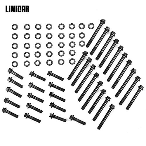 LIMICAR Head Bolts Kit 134-3601 Compatible with Small Block Chevy SBC Chevy 265 283 302 5.0L 305 5.7L 350 400 Cylinder Bolts