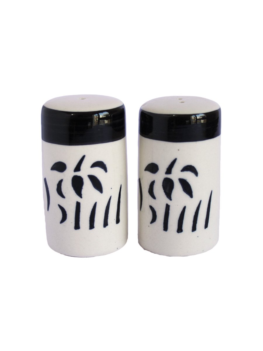 Buy Kraftnation Ceramic Black & White Salt & Pepper Shakers Online at