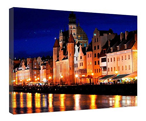 Toile bord de rivière à Gdansk Pologne pour raviver vos souvenirs