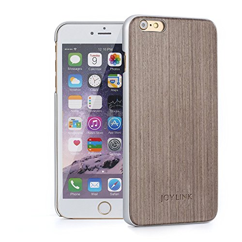 Joylink iPhone 6 Wood Case, Hard Natural Wooden Back With Scratch Resistant Aluminum Coating Frame Protective Cover for Iphone 6/6s (4.7