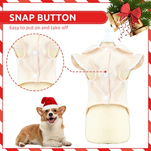 Baejmjk Dog Winter Dress Bowknot Warm Girl Puppy Christmas Dress Cute Doggie Clothes For Small Dogs Cats Rabbit(Beige,Medium) #TOP4