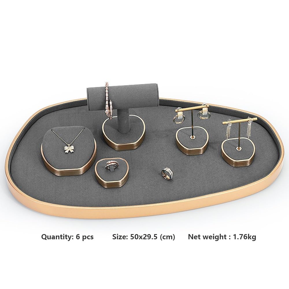 stojak na biżuterię Jewelry Trays Set Soft Velvet Lining Organizer