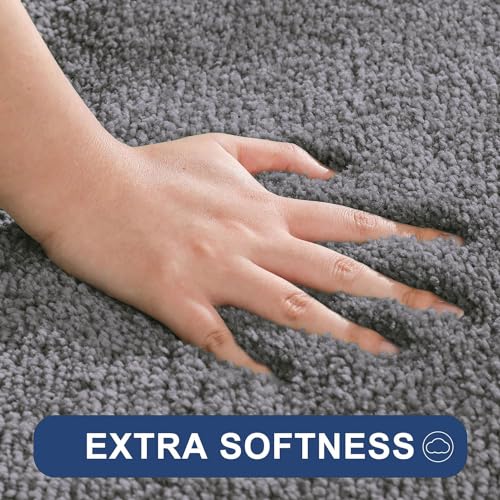 Image of Flooring India Co Newman Floor Runner 2500 GSM Super Soft Anti Skid Runner for Bedroom Side (2x5 Feet, Silver)