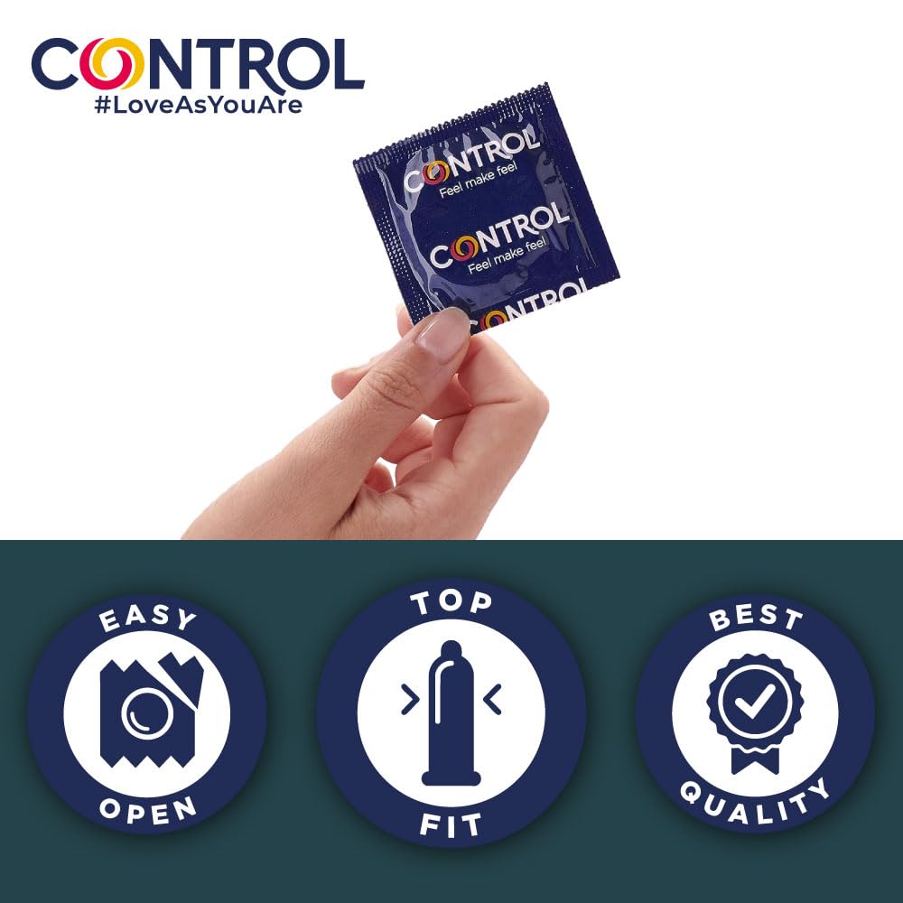 Control Non Stop Retard Preservativos- Caja de condones retardantes para una relación más prolongada, lubricados, ajuste perfecto, sexo seguro, 24 unidades (pack ahorro)