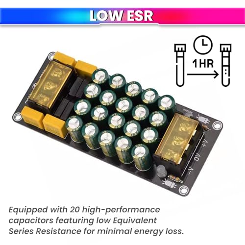 Image of amiciSolar 1200W Full Bridge Dual Power Supply Rectifier Filter Board - 100V 12A Peak, High Current with 20 Low-ESR Capacitors for Power Amplifier & Audio Applications