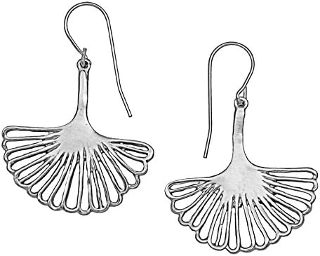 Ginkgo Leaf Earrings (Platinum Silver Plated, Medium) Eco Chic Designs by Mercedes Shaffer