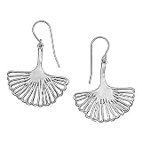 Ginkgo Leaf Earrings (Platinum Silver Plated, Medium) Eco Chic Designs by Mercedes Shaffer