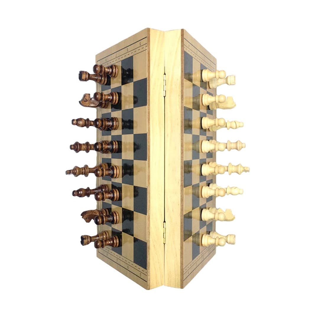 Icegrey Scacchiera in Legno Pieghevole Giochi Tradizionali Stoccaggio Portatile Set di Scacchi Internazionali per Viaggio Gioco da Tavolo per Adulti Bambini 40x40cm