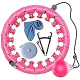 【Nie fallen lassen / 2 in 1 Fitnessmassage】: Der verbesserte Smart Hoola Hoop ist einfacher zu bedienen und lässt sich nicht fallen, auch Anfänger können ihn verwenden. Mit 72 Sätzen gewellter Beulen und stoßdämpfenden 360-Grad-Massageringen können Sie bequem trainieren und die Wehen des unteren Rückens nach langem Sitzen lindern. Die Fettverbrennungsgeschwindigkeit ist 2-3 mal schneller als bei normalen Hoola Reifen.