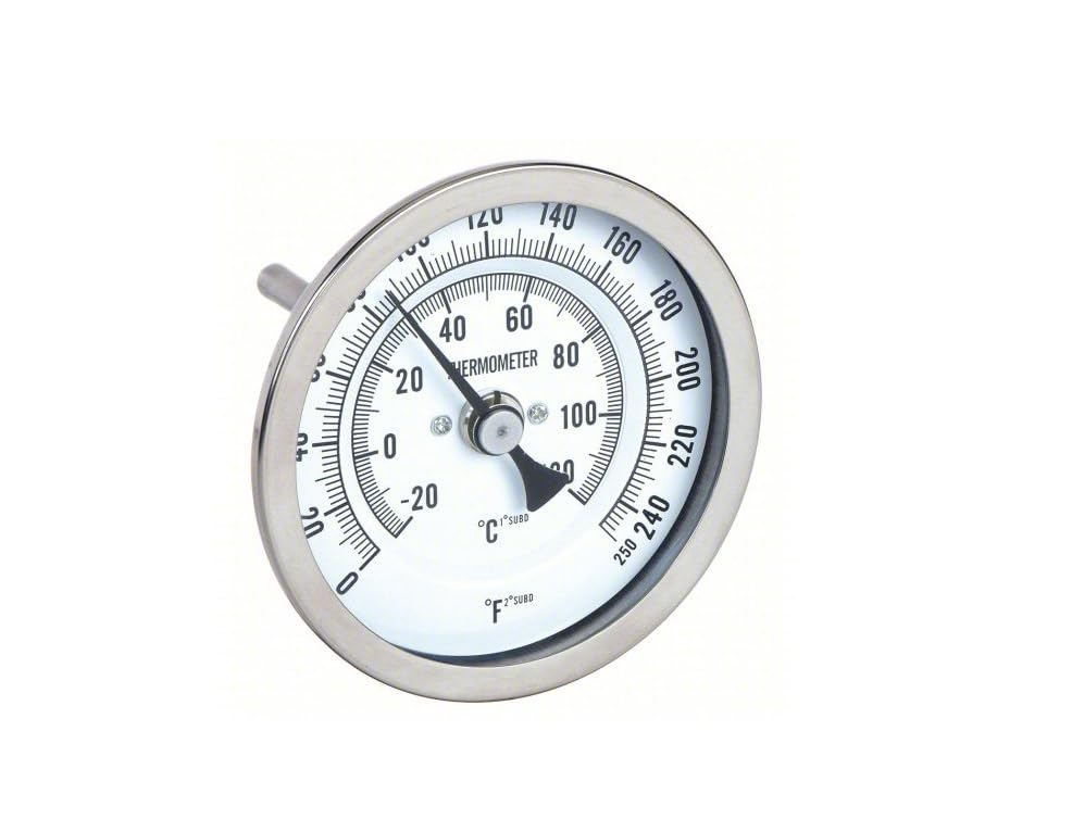 Bimetal Thermom, 5 in Dial, 0 to 250F