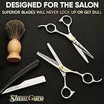 Professional Barber Kit/Salon Haircut Scissors Cutting Set - 6.5"-Straight Edge Razor Sharp Barber Scissors + Texturizing Thinning Shears Styling Hair for Women Men - Image 4
