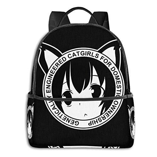 Preisvergleich Produktbild XCNGG Gentechnisch veränderte Catgirls für den Eigenbesitz! (Schwarz) Schüler Schultasche Schule Radfahren Freizeitreisen Camping Outdoor Rucksack