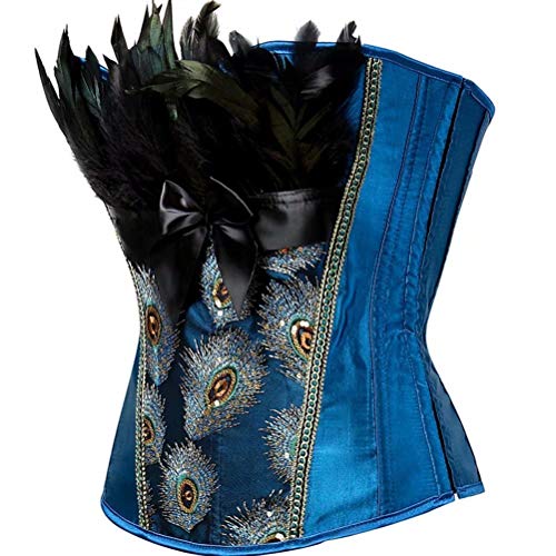 Blidece Women Sexy Bustier Lingerie For Peacock Halloween Burlesque Top Blue M #TOP2