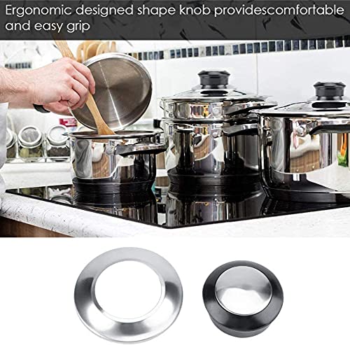 Cafopgrill Pot Pan Lids Knob Lifting Handle Heat-Resistant Home Kitchen Cookware Replacement Parts Bakelite Metal Black Silver 5Pcs 4 Gallery Image