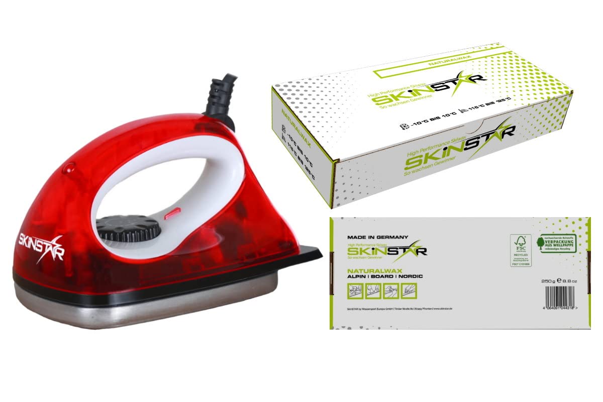 SkinStar Starter Ski Wachs Set Natural-Wax All IN ONE High Skiwachs Wachsbügeleisen