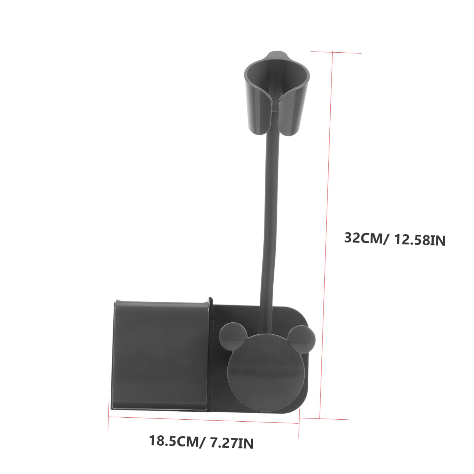 An der Wand montierter, stanzfreier Haartrockner-Halter, selbstklebender | Ständer for Badezimmer, Salon, Heim-Organizer(Black)