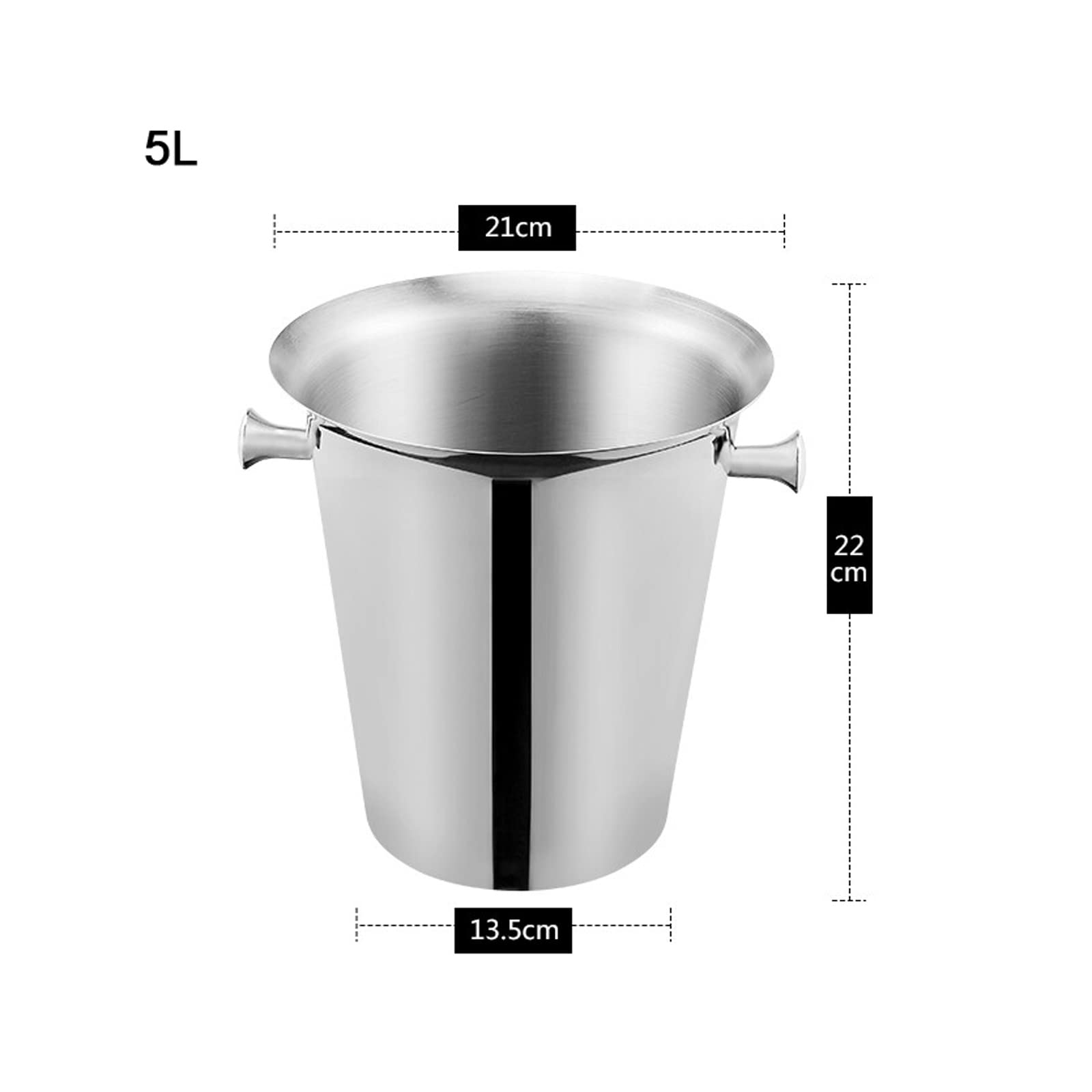 Eiskübel Eiskübel aus Edelstahlmaterial, glänzende und helle for Partys, 5-Liter-Champagnerkübel for Weihnachtsfeiern, Grillabende im Hinterhof, Verwendung in Bars Freien Bar cooler Eiskübel