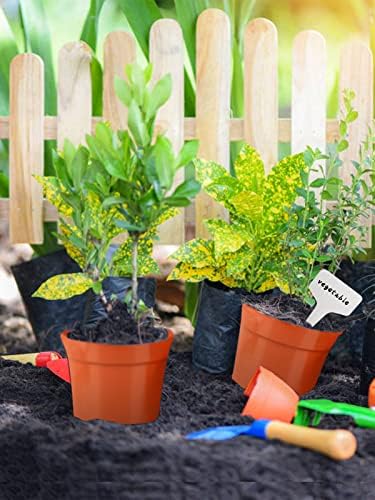 FUCNEN 10cm Plant Pots Small Plastic Plant Pots 50PCS Small Seedling Pots Gardening Pot for Seedlings Plant Cuttings Gardening Seed Starting Pots Terracotta Coloured Small Flower Pot Nursery Pot