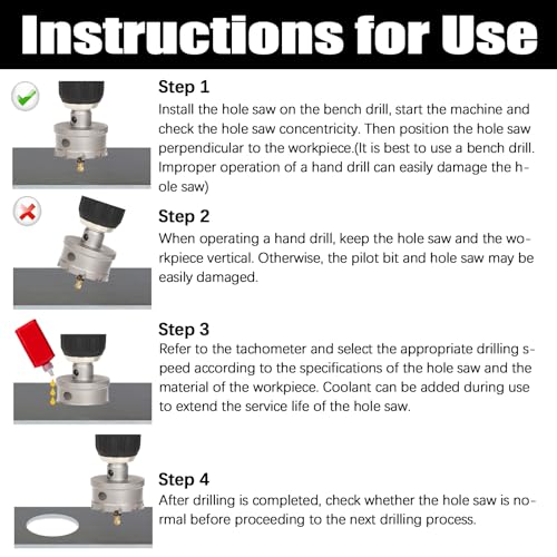 Vearter 15PCS Carbide Hole Saw Kit