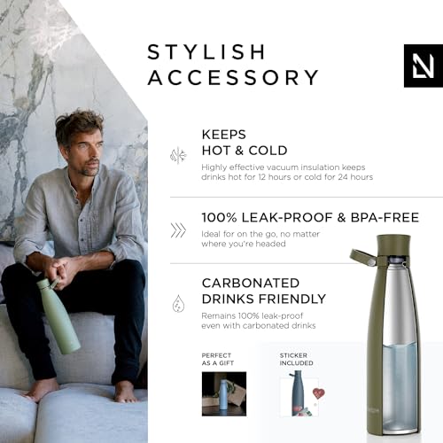 LARS NYSdiameter M Stainless Steel Insulated Water Bottle 750ml, 1L, Olive Green, 750 ml - Image 2