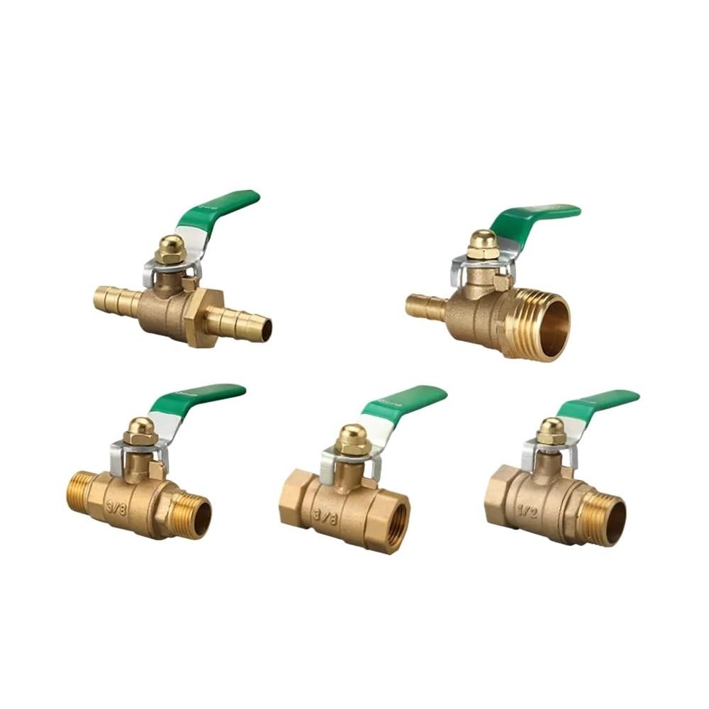 Schwimmerventil Verdickter Kupferkugelhahn mit BSPT Innengewinde, für Wasserrohrschalter und Heizungsventil, Größen 1/8 1/4 3/8 1/2 3/4 mit Widerhaken für Rohre 8/10/12 mm