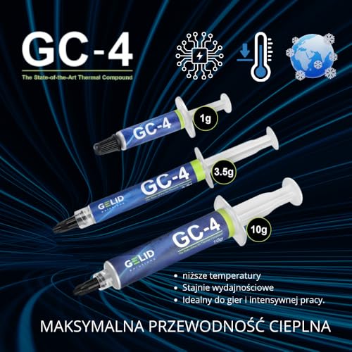 Gelid Solutions GC-4-3,5 g pasta termoprzewodząca do radiatorów, maksymalna przewodność cieplna, łatwe zastosowanie, nie żrąca