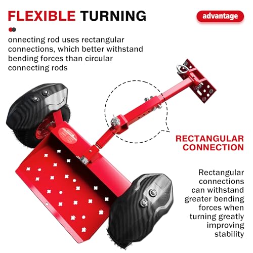 CCLINK Wheels Lawn Mower Sulky Thickened Vacuum Wheels Red Heavy Steel Anti Slip and Anti Rust Specially for Lawn Maintenance and Gardening Operations Quick Weed Removal