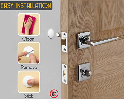 Image of ProStoppr Door Stoppers - Small 1.57 inch (12 Pack) - Strong Adhesive Backing | Quiet & Shock Absorbing Silicone Door Stoppers for Walls - Door Knob Wall Protector - Door Stop Bumper - Prevent Wall Damage