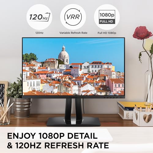 Image of ViewSonic VP2456A 24 Inch 1080p ColorPro Monitor, IPS with 100% sRGB and Pantone Validated for Professional Graphic Design, Advanced Ergonomics, 120Hz, 90W USB-C, HDMI, and DisplayPort Inputs