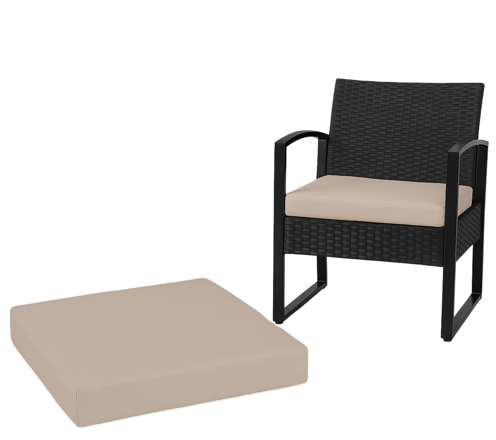 Dazzle Collection 100% Waterproof Seat Pad For Indoor & Outdoor Dining Chairs Garden Sofa Chair Cushion Rattan Seat Patio Chair Cushion (40 x 40 x 7cm, Ivory Cream) โ image 1