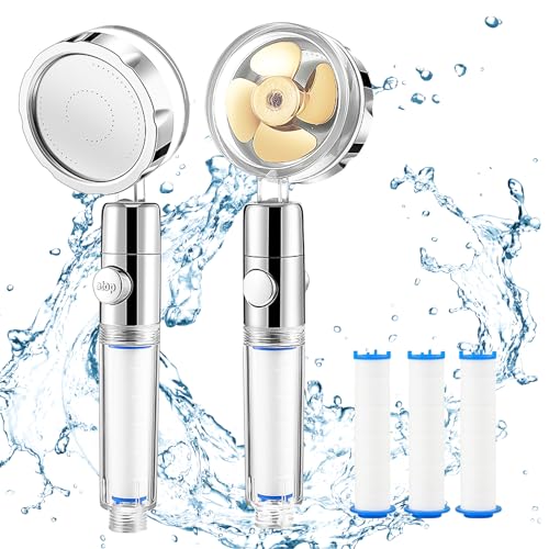 Wassersparender Duschkopf Propeller Duschkopf mit 3 Filter 360°...
