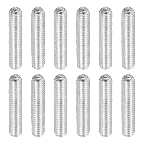 QUARKZMAN Silberne Kugelkopf-Gewindestifte M5x25mm 304 Edelstahl Sechskant-Federstifte Madenschrauben Für Industrielle Elektronische Maschinen Hausmöbel Reparatur Packung Mit 12 Stück