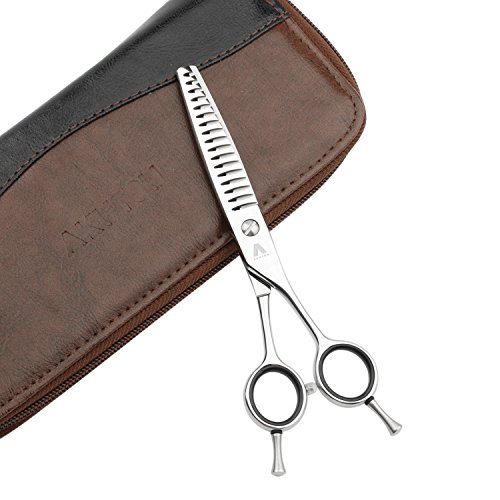 AKUTSU Salon Professional 6.0" Hair Thinning/Texturizing Shears 17/23/35 Teeth Razor Edge Barber Scissors with Finger Inserts (17 Teeth)