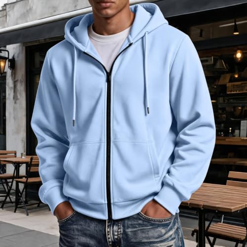 Mens Full Zip Oversized Hoodie Fleece Lined Sweatshirt Perfect for Fall Weather - Image 2