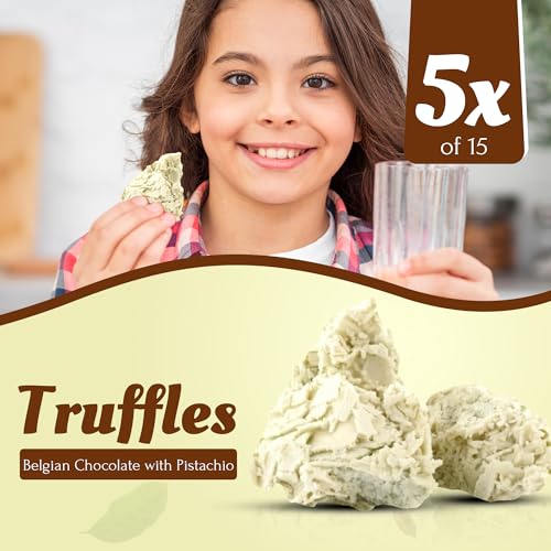 Chocolate Box, 15 Belgian Chocolate Truffles with: Pistachio, Chili, Cookies and Nutmeg, Chocolate Rocks, Chocolate with Magic Truffles, Chocolate Box by CHAMBALL - Image 6