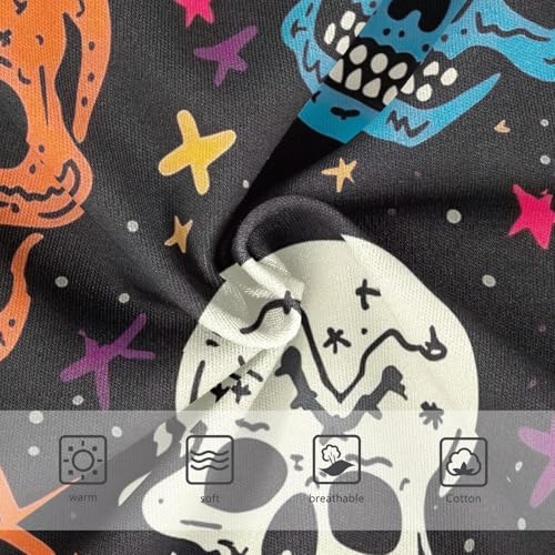 Colorful Skull Star Black Cotton Toddler Underwear, Girls Panties, 2T–8 Years3