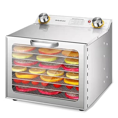 Deshidrator De Alimentos Eléctricos, Secador De Congelamiento Comercial Con Un Temporizador De 12h, 30-90 ℃ Temperatura Ajustable De Acero Inoxidable Secador De Frutas Para Frutas De Carne De Resia