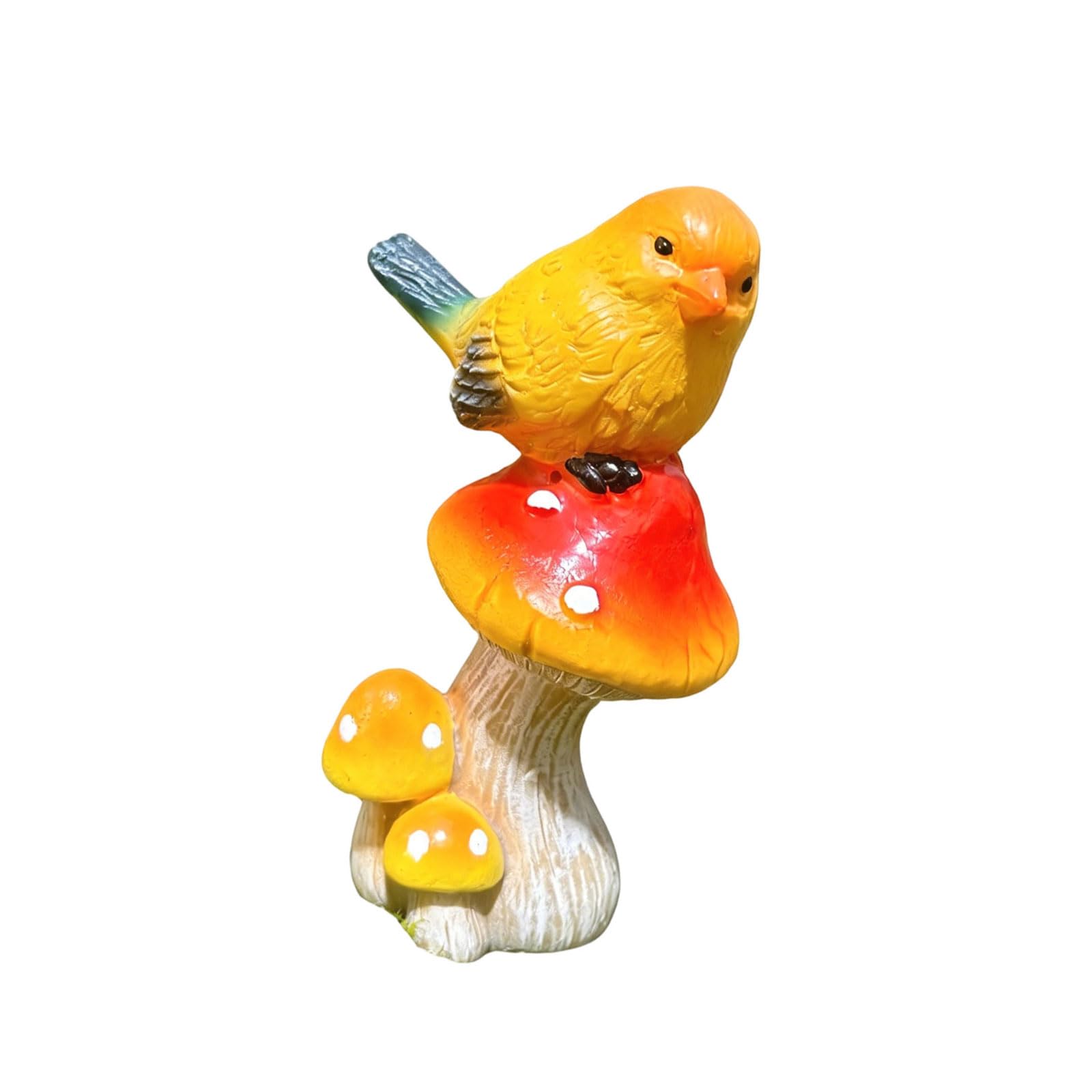 Kfwfuaee A Creative Resin Mushroom Bird Figurine Decoration Funny Mushroom Bird Sculpture Statue Nimal Collectible Figurines Sculpture Farm Decoration Statue