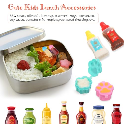 50 piezas de accesorios para caja Bento para niños que incluyen selecciones de alimentos mini bloque de construcción - Imagen 30 de 31