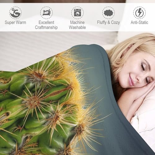 Plaid canape chaud cactus 150x200 pour soiree cocooning reussie - 4