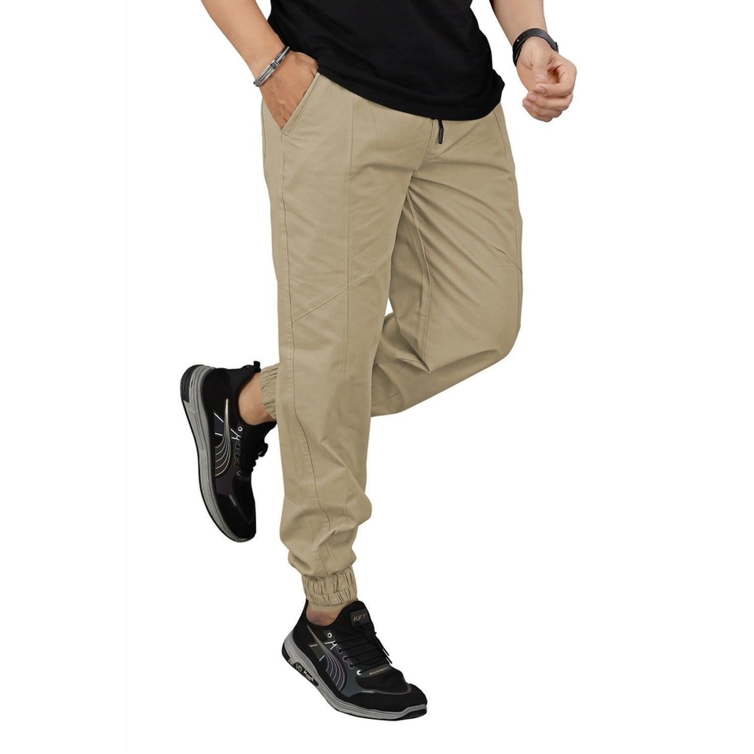SASSAFRAS Men's & Women's Cotton Joggers |Unisex | Premium Twill Cargo Track Pants | Multi-Pocket | Slim Fit Jogger Trousers Dark Grey | Size - (30-40) in grey