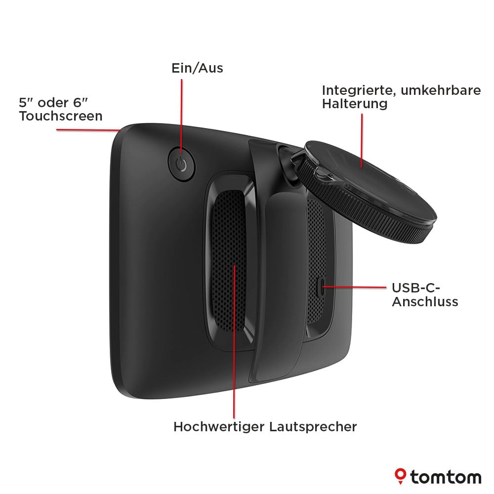 TomTom LKW-Navi GO Professional 2. Generation (6" großer kapazitiver Touchscreen mit Karten von Europa und Echtzeit-Verkehrsinformationen, speziell für LKW, Transporter, Busse und große Fahrzeuge)