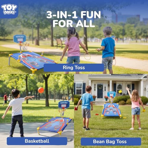 Image of TOY Life Bean Bags Toss Carnival Games, Cornhole, Outdoor Toys for Kids Ages 4-8, Backyard Game Sports & Outdoor Play, Outside Toys for Ages 5-7, Family Lawn Yard Games Birthday Party, Gift for Boys